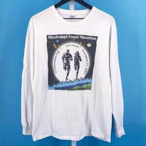 2004 Mississippi Coast Marathon 5k long sleeve tshirt 2000s vintage